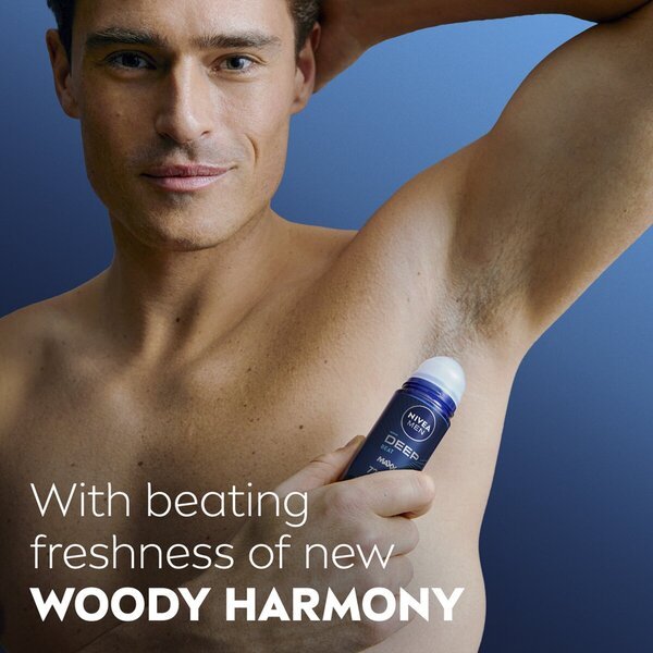 Nivea Men Deep Black Carbon Beat antiperspirant roller gel za tuširanje 50ml