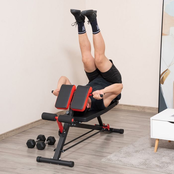 Banco de pesas multieje ajustable, banco de fitness, banco inclinado, máquina de ejercicios abdominales, negro, 64 x 146 x 73,5-85 cm para un