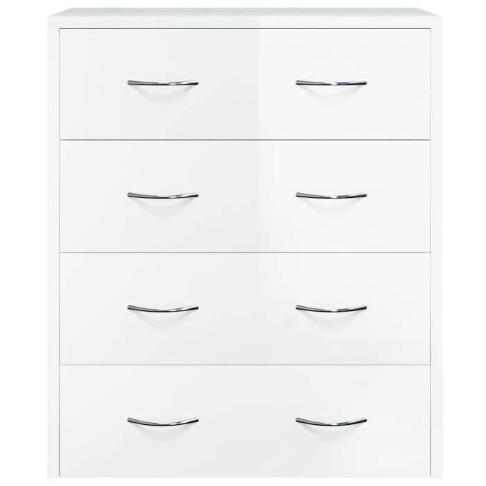 Commode/Buffet contemporain, avec 4 tiroirs, 60x30,5x71 cm, Blanc brillant, LL0000162153