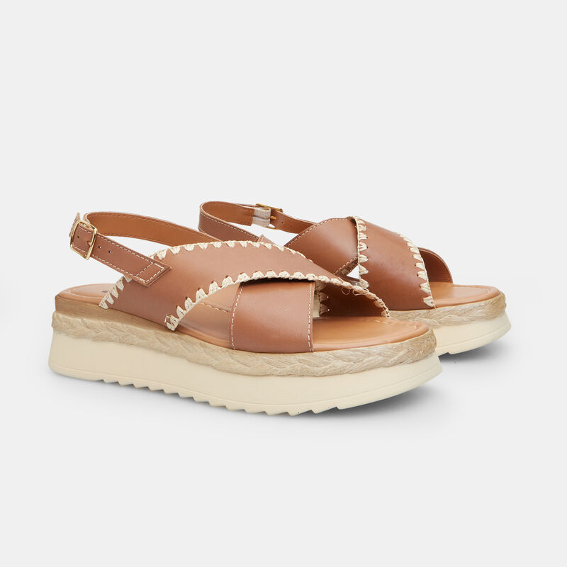 BATA Dam 3 cm Platå Lädersandaler