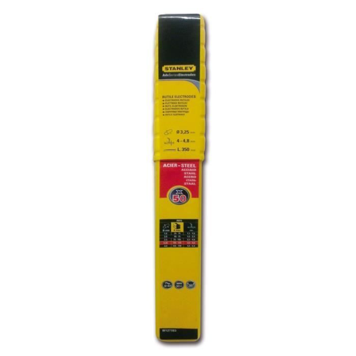 STANLEY 460832 Pack of 50 rutile steel electrodes - Ø 3.25 mm - L 350 mm - Welding rods