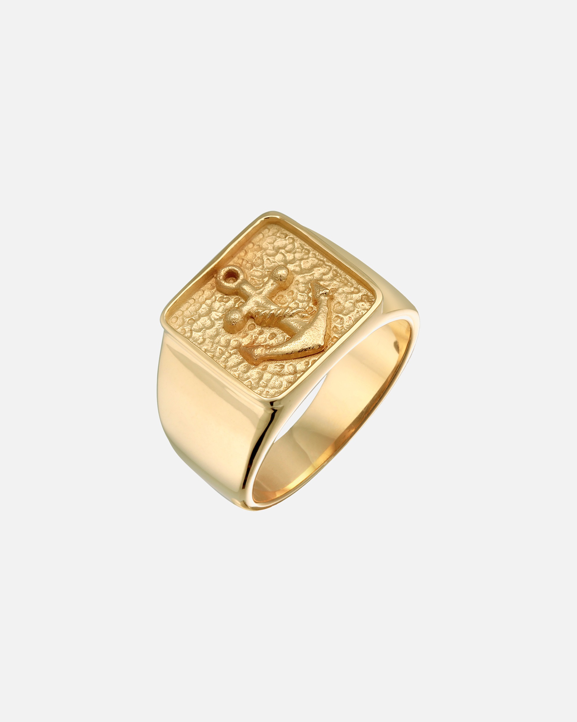 KUZZOI Hommes sceau ancre basique en argent sterling 925 oxydé