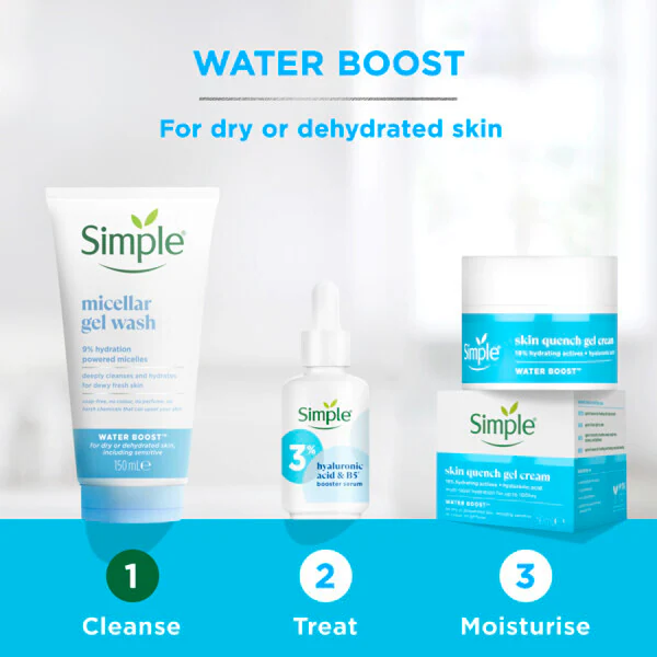 Gel de limpeza facial micelar Simple Water Boost