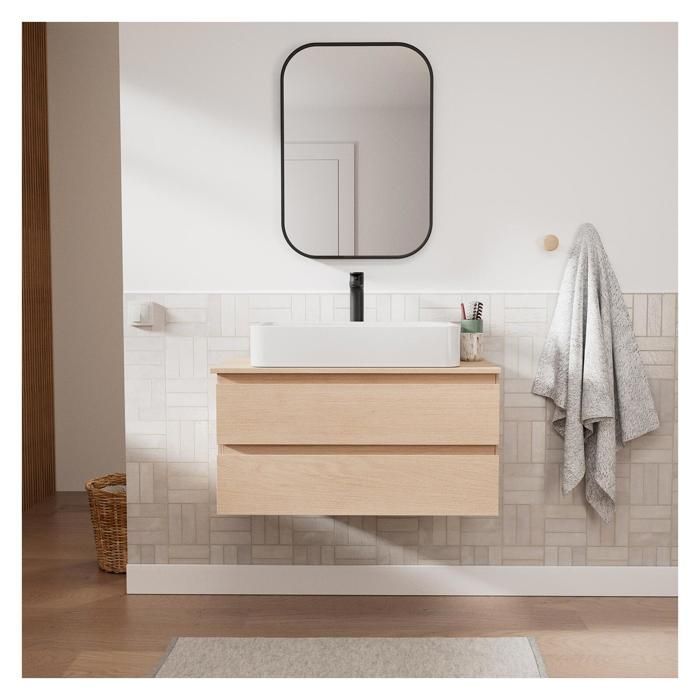 Single vanity unit set (80 cm) + SADDY basin + ROB tap + LYA mirror