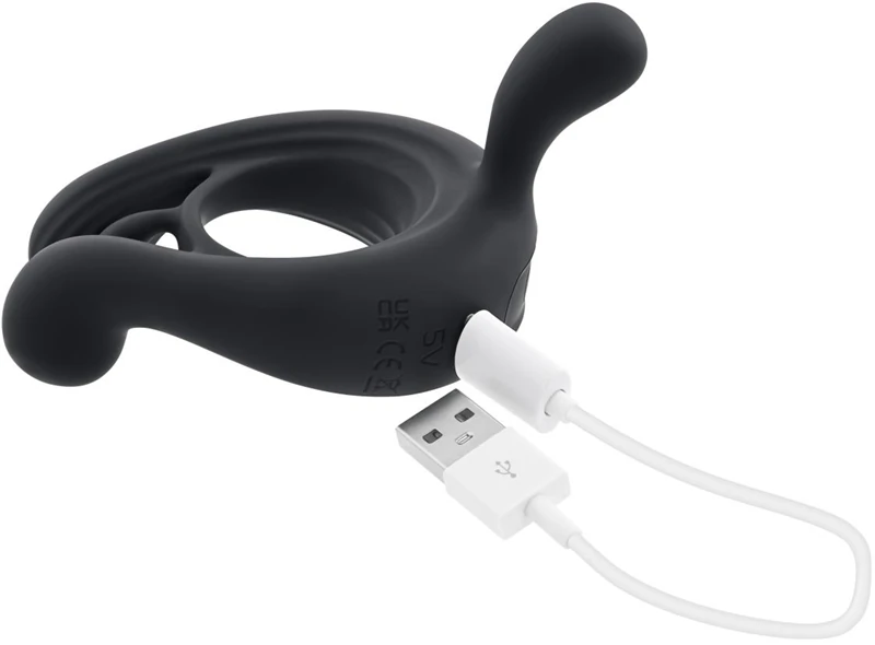Anel Peniano Vibratório Preto Playboy Toys Pleasure Triple Play