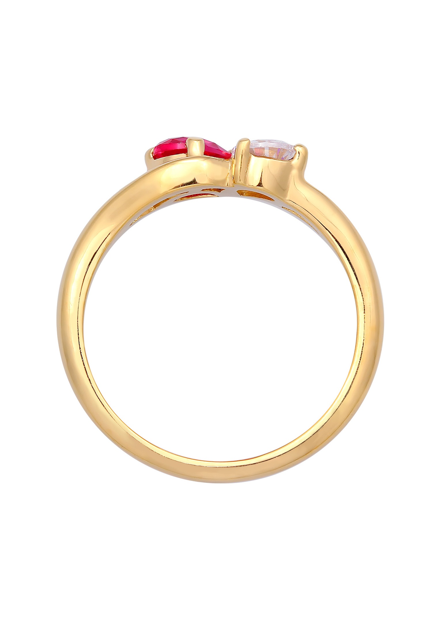 Elli Femmes Bague de fiançailles Infinité avec zirconium et rubis synthétique en argent sterling 925