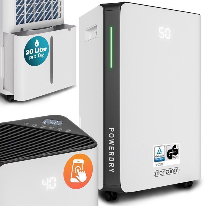 MONZANA® 20L/day 30m² Air Dehumidifier with Wifi, Smart Home App, Indoor Use