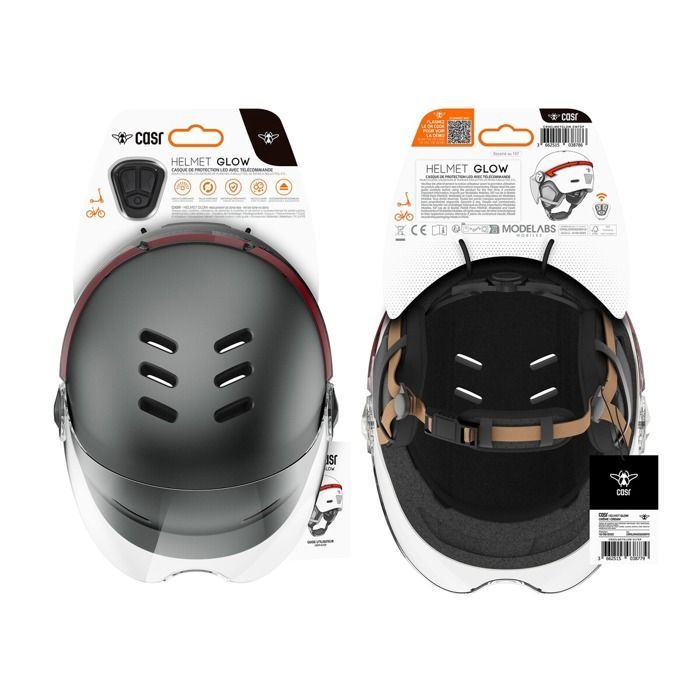 Casque vélo Casr GLOW AVEC LED ET VISIERE GRIS ANTHRACITE – M