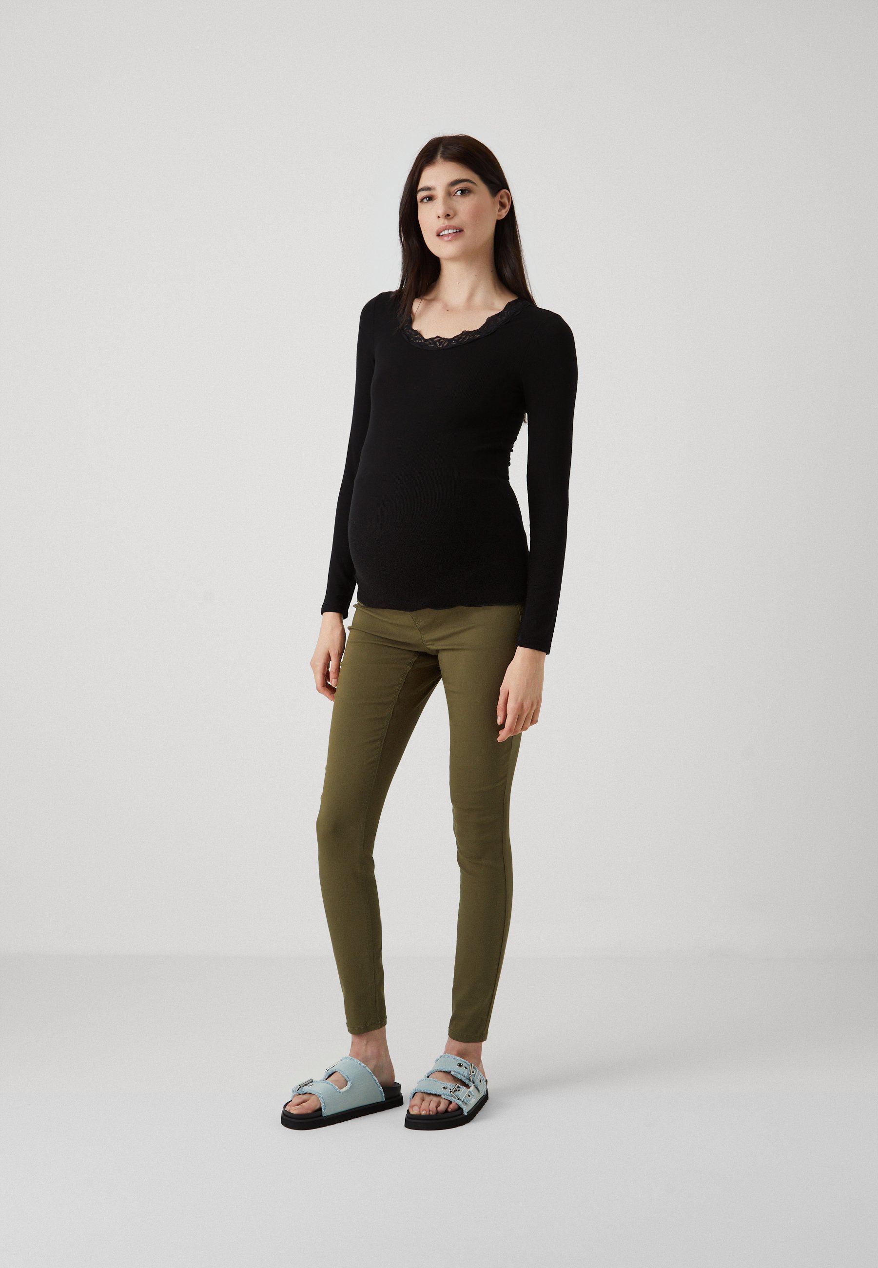 Vero Moda Maternity VMMELVA - Skinny Fit jeans - klimopgroen