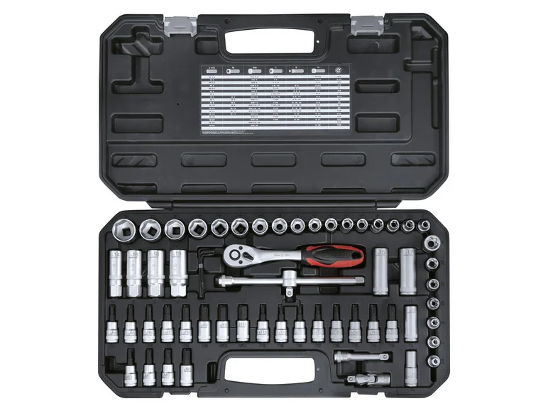 Set burghiu și biț PARKSIDE® de 3/8 inch, 65 de piese