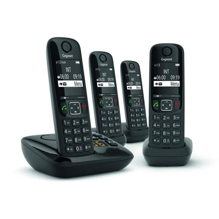 Teléfono con cable GIGASET AS690 A Quattro negro
