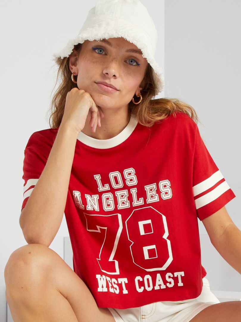 Camiseta cropped - VERMELHA