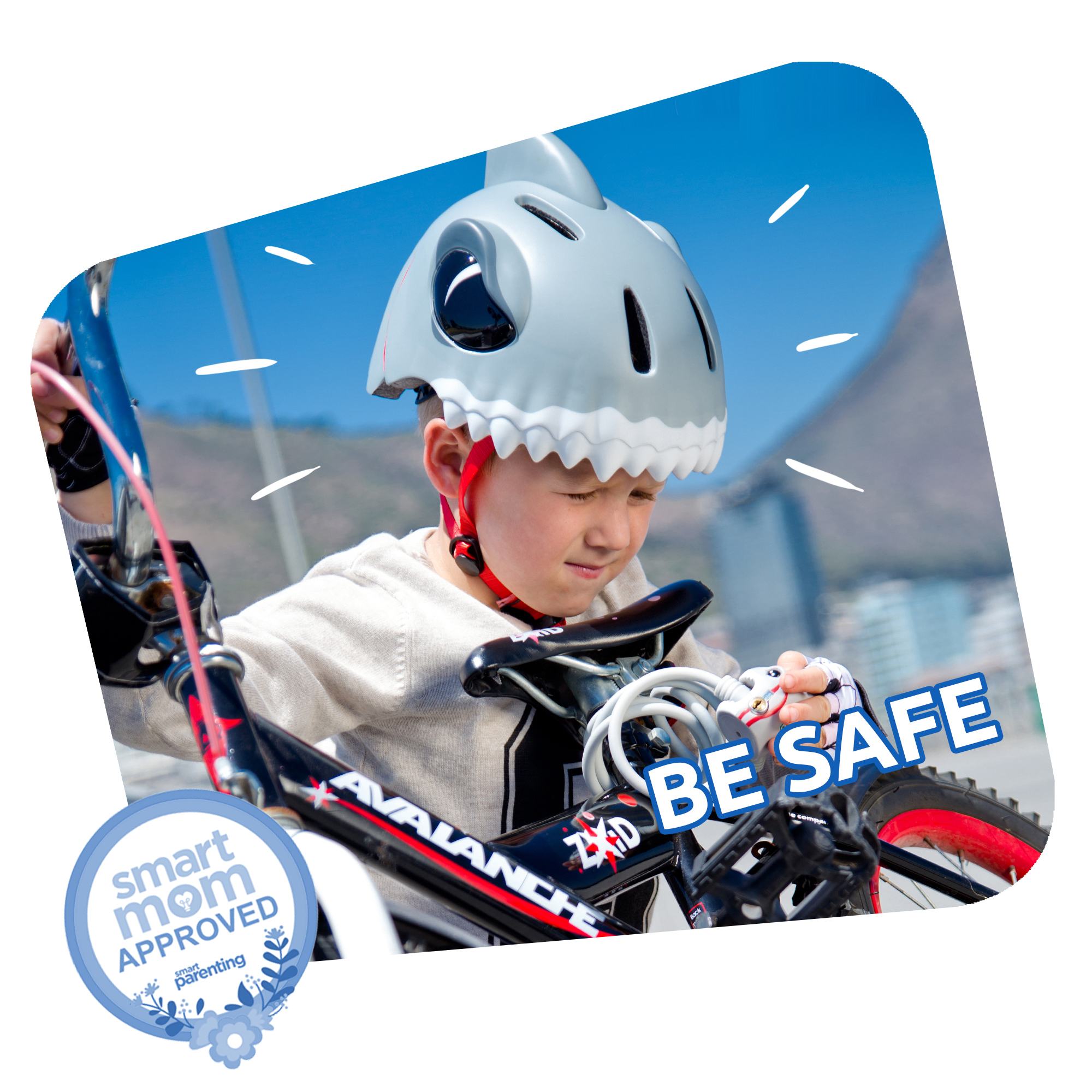  Detská cyklistická prilba | Grey Shark | Crazy Safety | Certifikácia EN1077