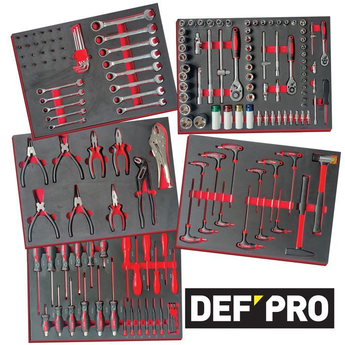 Carro de taller DEFPRO - 7 cajones - Con 173 herramientas