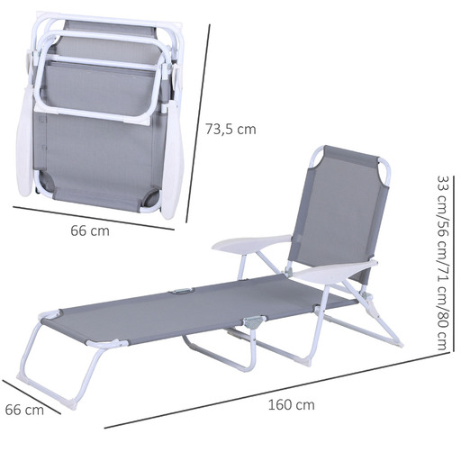 Hopfällbar solsäng 84b-438