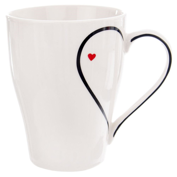 Kubek porcelanowy z uchem do kawy herbaty 380 ml