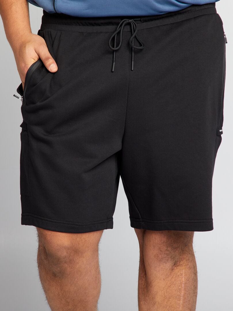 Bermudashorts van fleecestof - zwart