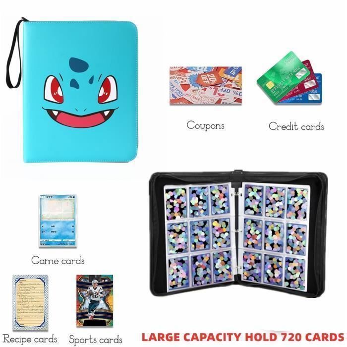Organizador/Pasta para Cartões Colecionáveis com Capacidade para 720 Cartões, Tamanho Grande, Compatível com Cartões Colecionáveis, Azul