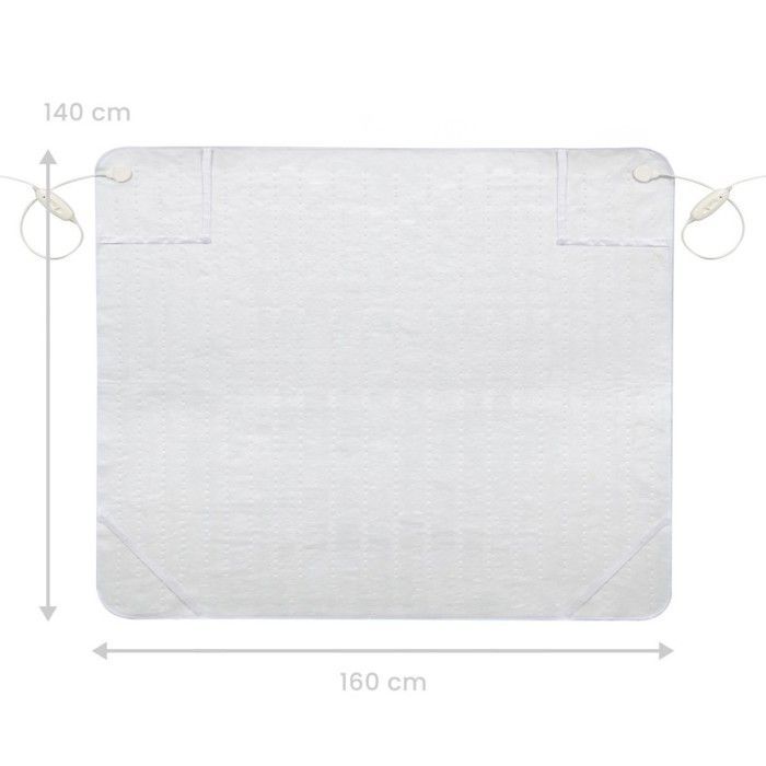 Surmatelas chauffant - LIVOO - 2 places - 2 x 60W - 3 niveaux de chaleur - Sécurité surchauffe
