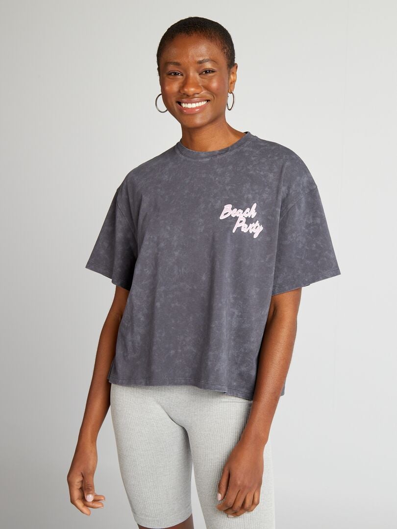 Kort T-shirt - GRIJS