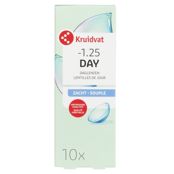 Kruidvat Opticare -1.25 mīkstās dienas lēcas<br>Medicīnas ierīce - 10 gab.