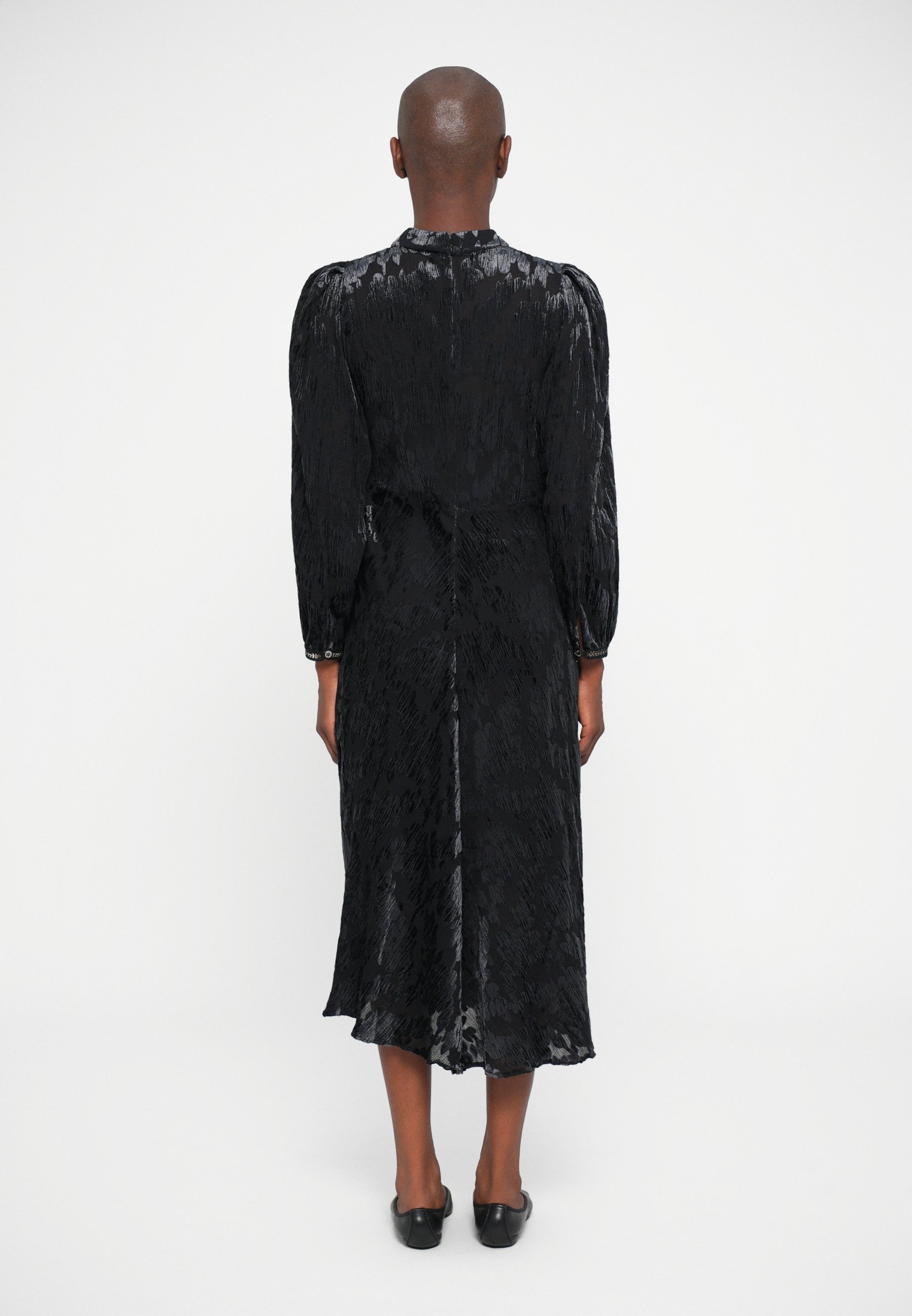 Sea REGINE BURNOUT MIDI JURK - Dagjurk - zwart