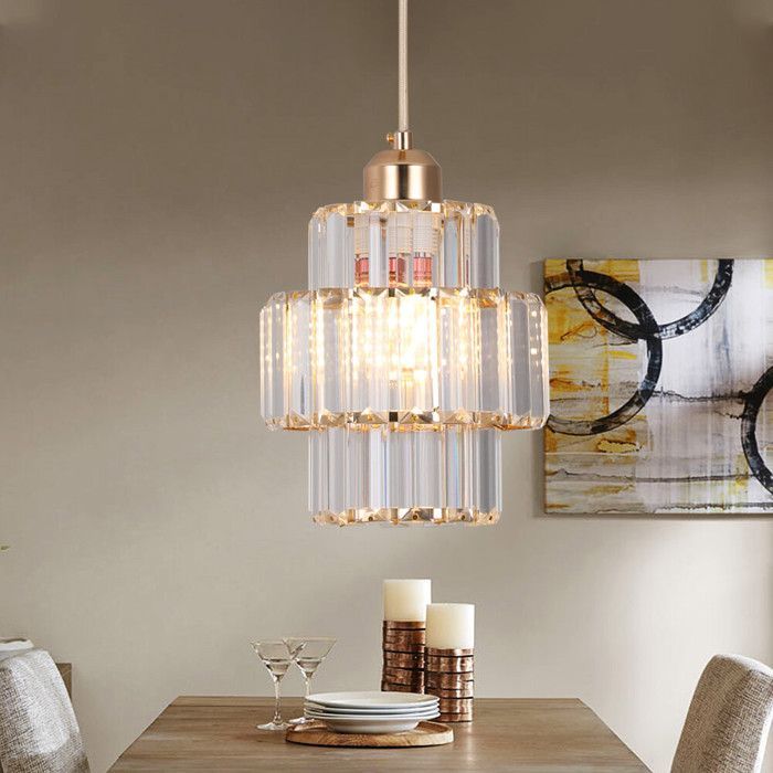 GreeLustr Lustre moderne en cristal Plafonnier Lampe à suspendre