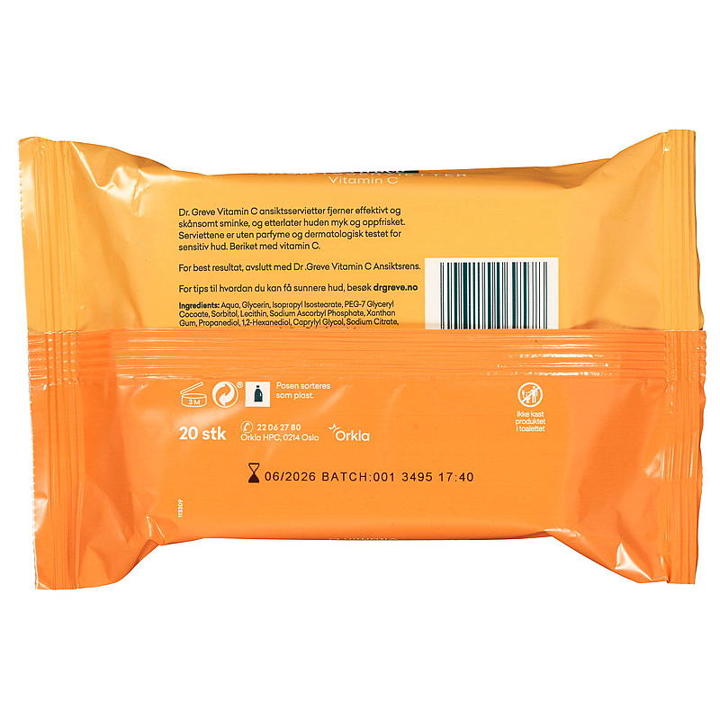 Dr. Greve ansiktsservetter 20 st. Vitamin C Dr. Gerve