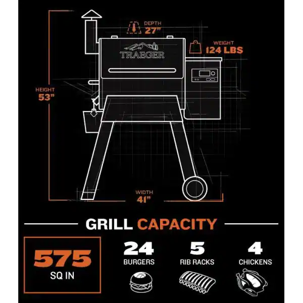 Pro 575 Wifi pelletgrill en -smoker in zwart