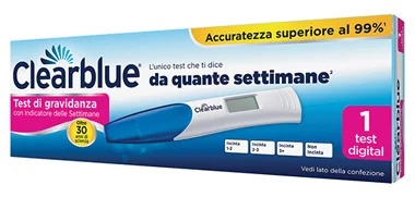 De CLEARBLUE zwangerschapstest met indicator voor de eerste week laat je zien hoe lang het geleden is dat je zwanger bent geraakt.