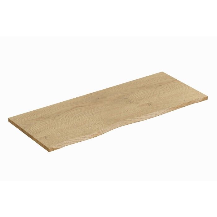 Beyond 120 cm ASTER grüner Waschtisch und zwei Waschbecken mit Eichenarbeitsplatte
