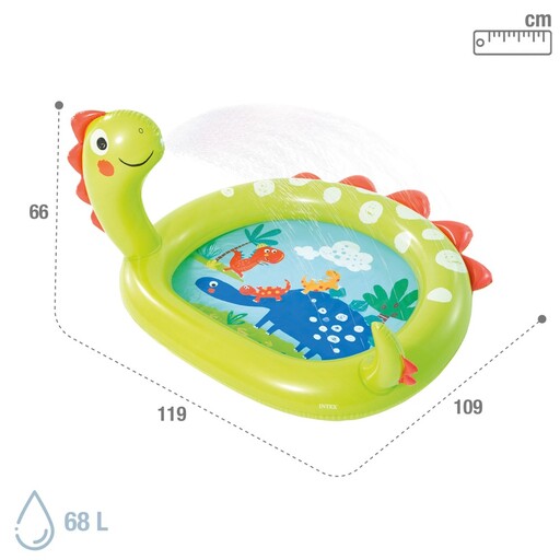 Piscină gonflabilă mică cu dinozauri Intex și aspersoare