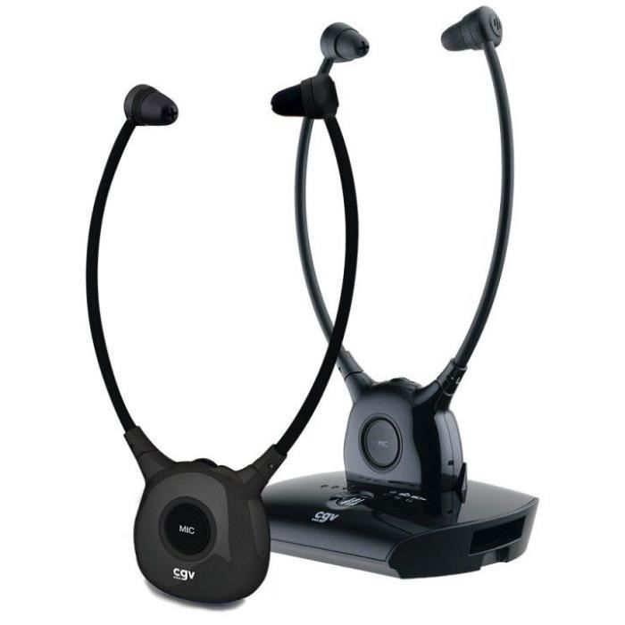 Cuffie wireless per TV/HiFi - CGV - DOLFIN ONYX DUO - Apparecchi acustici - Microfono integrato - Leggere