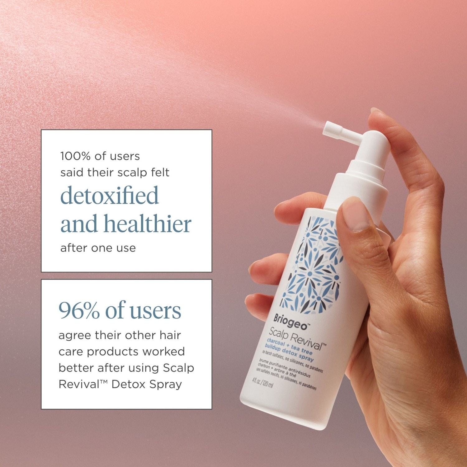 Briogeo Hair Fluid Scalp Revival™ Detoks sprej s aktivnim ugljenom i uljem čajevca - 120 ml
