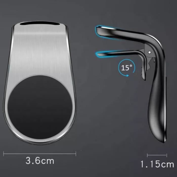 Tikawi x1 Universele magnetische autotelefoonhouder (Samsung / iPhone / enz.) voor montage in het ventilatierooster - Zwarte draagbare houder /
