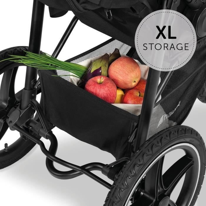 HAUCK - Poussette tout terrain - RUNNER 2 - 3 roues - Pliage à 1 main - Noir