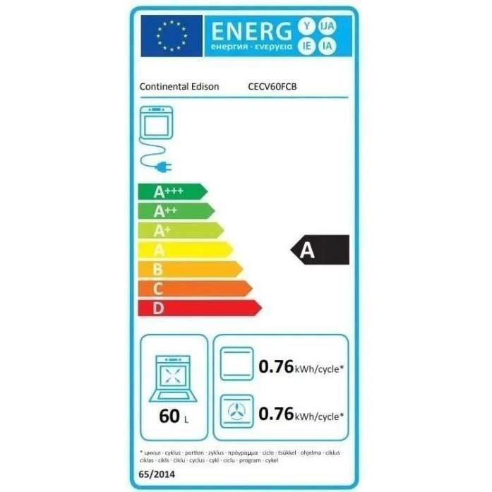 Continental Edison CECV60FCB keramische kookplaat - 4 branders - B58,8 x D61 x H83 cm - Zwart