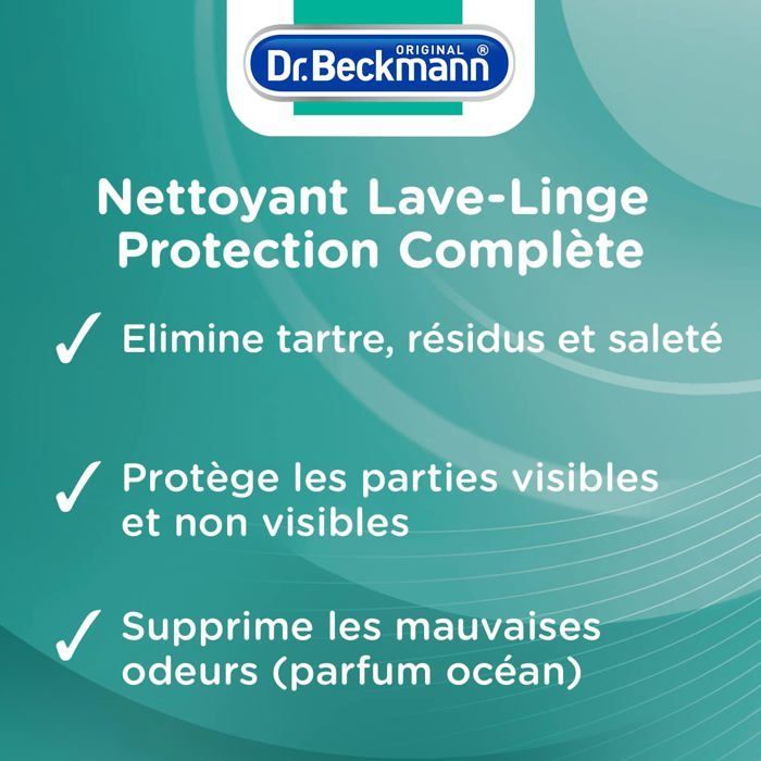 Nettoyant Lave-Linge Protection Complète | TOUT EN 1 | Fraîcheur Océane (2X250ml)-500ml