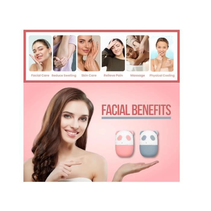 Juego de 2 rodillos de hielo Panda para rostro, ojos y cuello: piel radiante y aspecto natural.