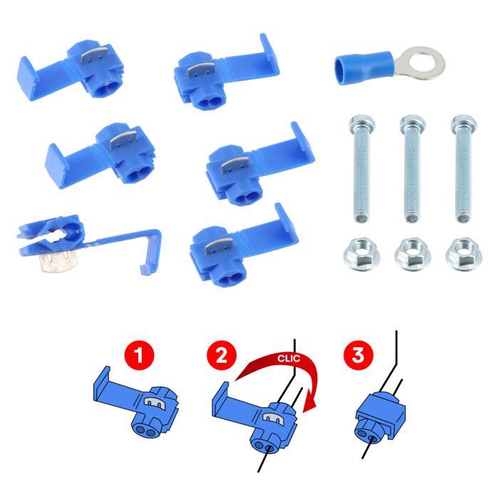 Kit de cableado para enganche de remolque - Conector hembra de 7 pines y 12 V - Cable precableado de 2 m - Cables de 7 x 0,5 mm² - Para remolques y maquinaria agrícola