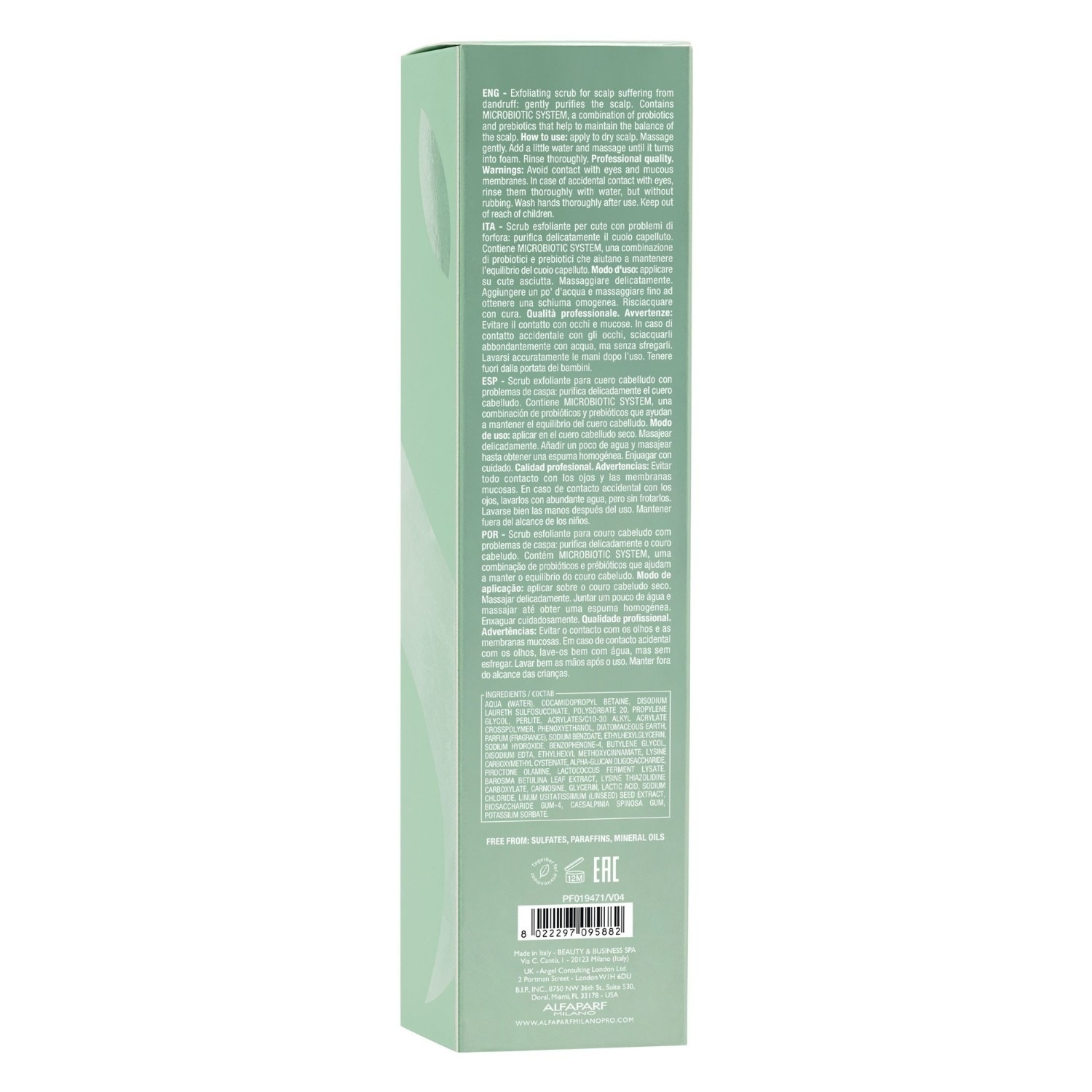 ALFAPARF MILANO Scalp Care Semi di Lino Scalp Rebalance maigs pīlings - 150 ml