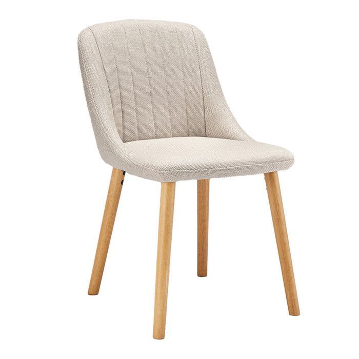 Sedie moderne Goeurvant con cuscino spesso, schienale ergonomico e gambe in legno, stile e comfort in un unico set - Beige