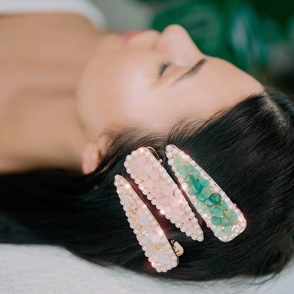 Шнала за косу са месечевим каменом Crystallove - 1 комад