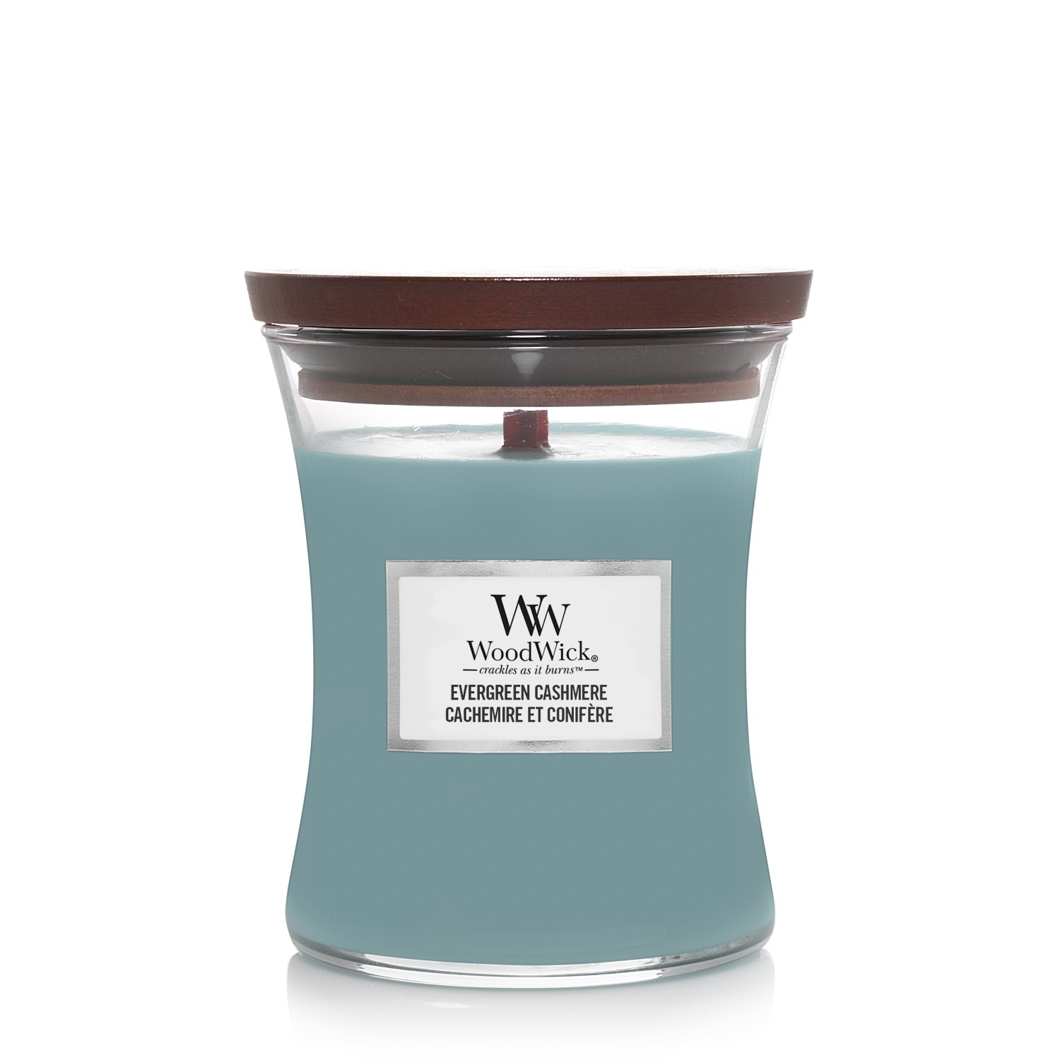 WoodWick Glaskerze Mid-Term Evergreen Cashmere - 275 g