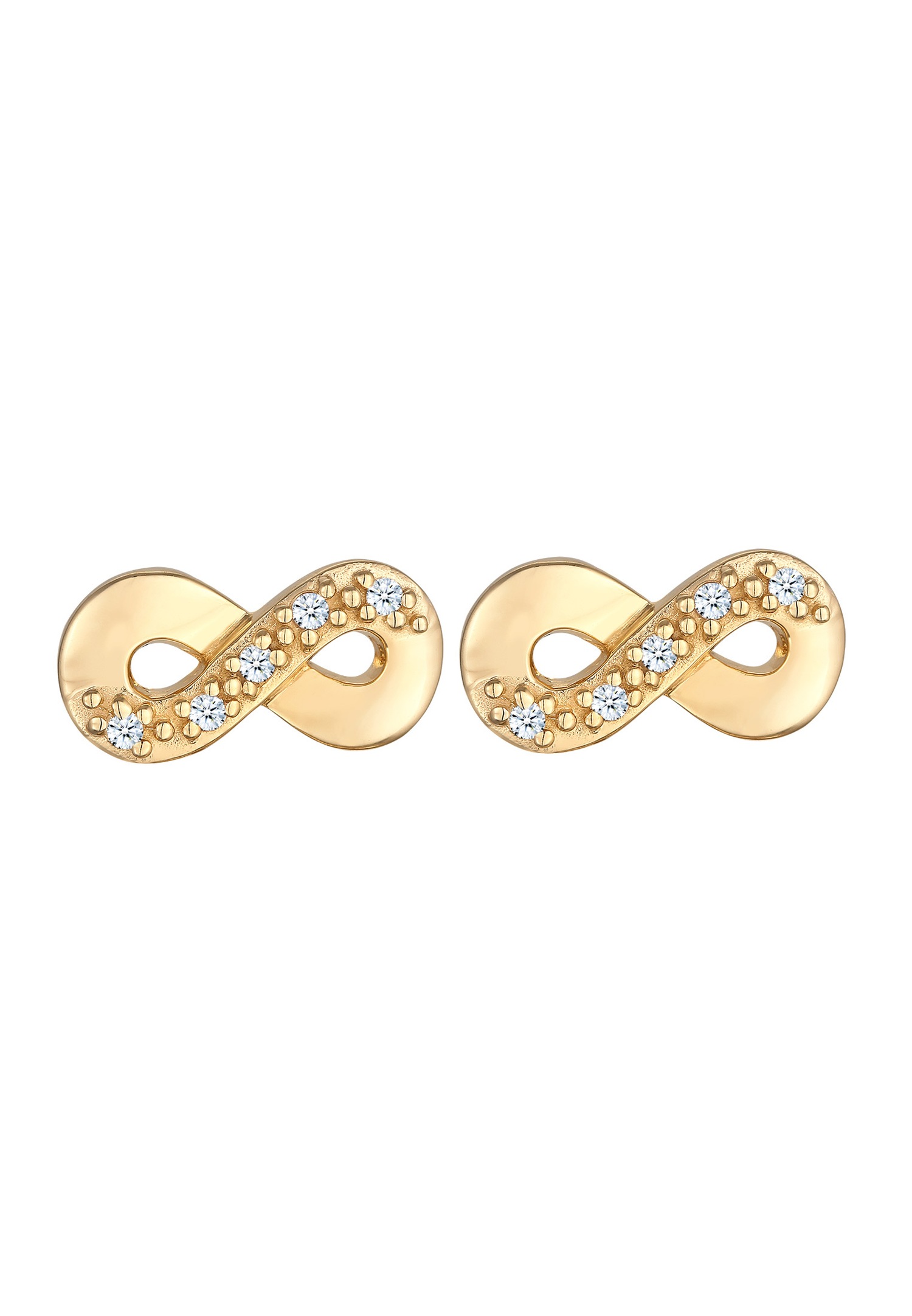 Elli DIAMONDS Femmes Clous d'oreilles Symbole Infini Étincelant avec Diamant (0.15 ct) en Argent Sterling 925