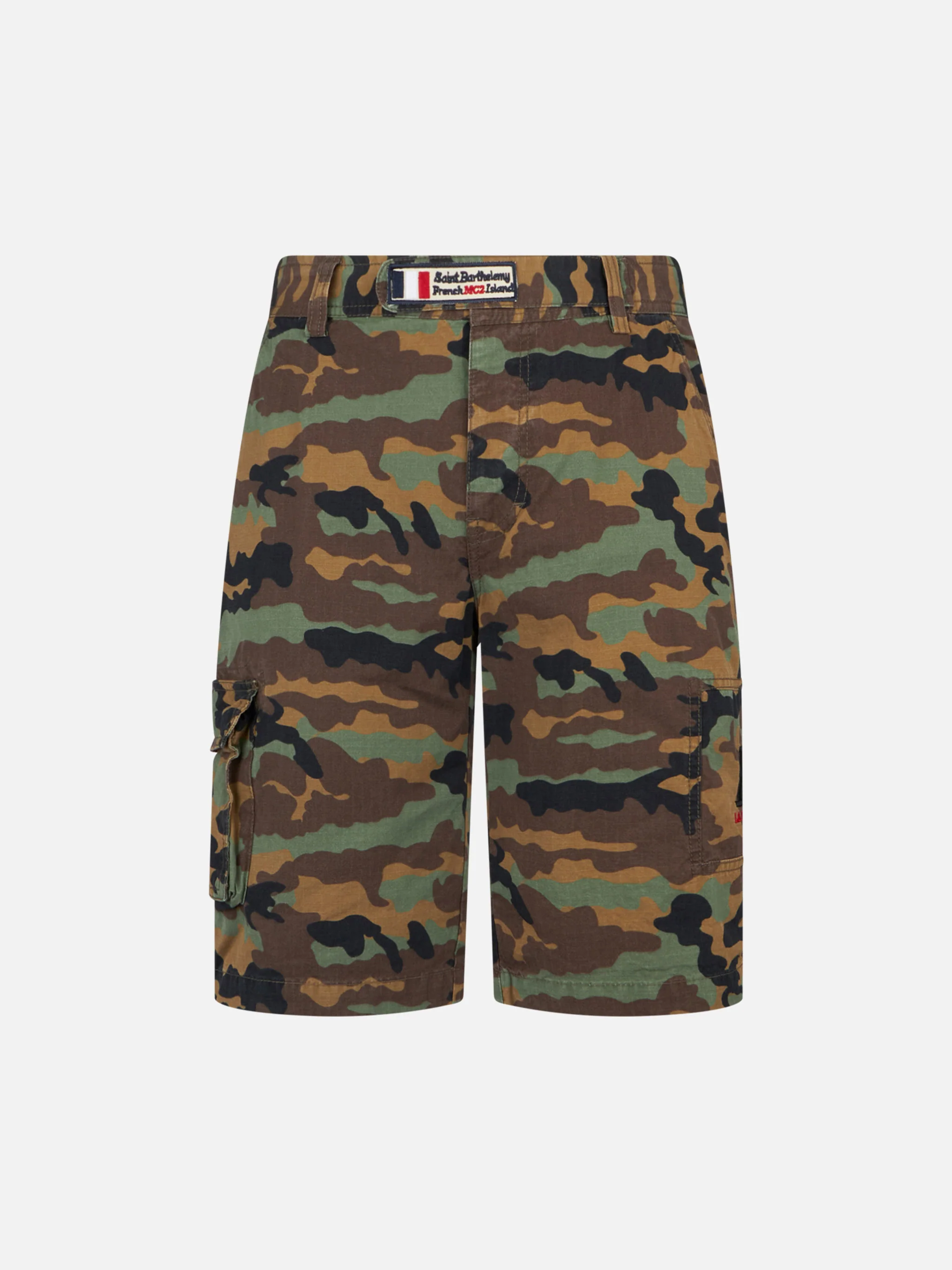 Camouflage cargo bermudashorts voor heren met zakken