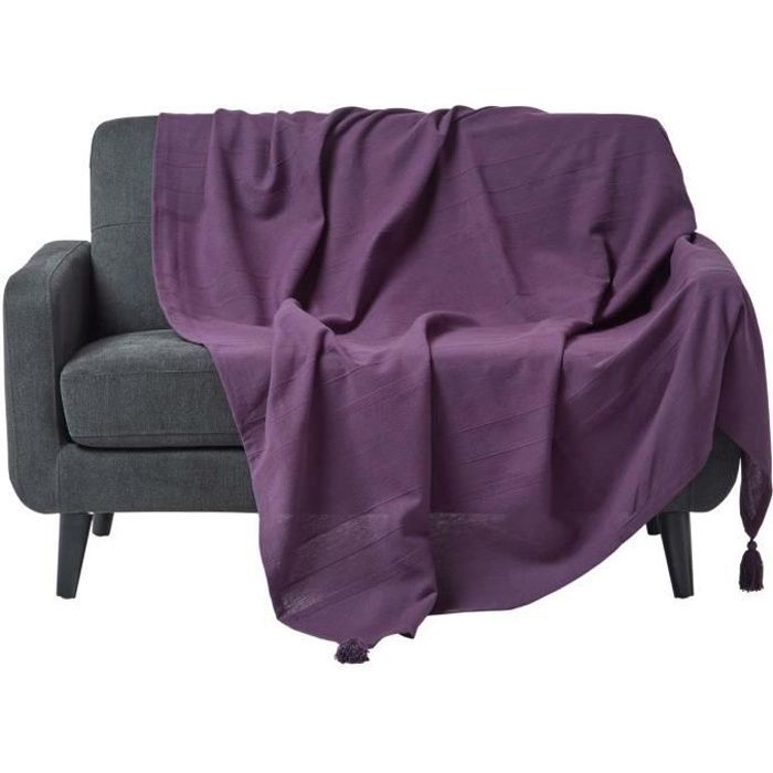Rajput paarse sprei voor bed of bank, 255 x 360 cm