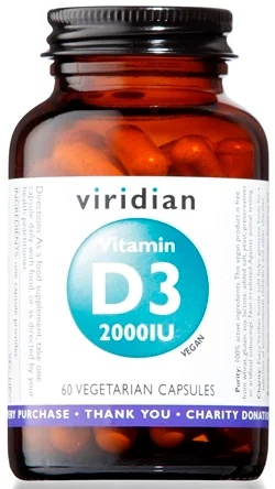 NATUR Viridian Vitamine D3 2000Iu 60C
