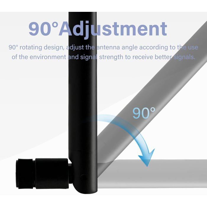 Antena WiFi omnidireccional de doble banda 2.4GHz 5.8GHz MIMO SMA de 10DBI para router WiFi, cámara IP, seguridad, adaptador USB, tarjeta