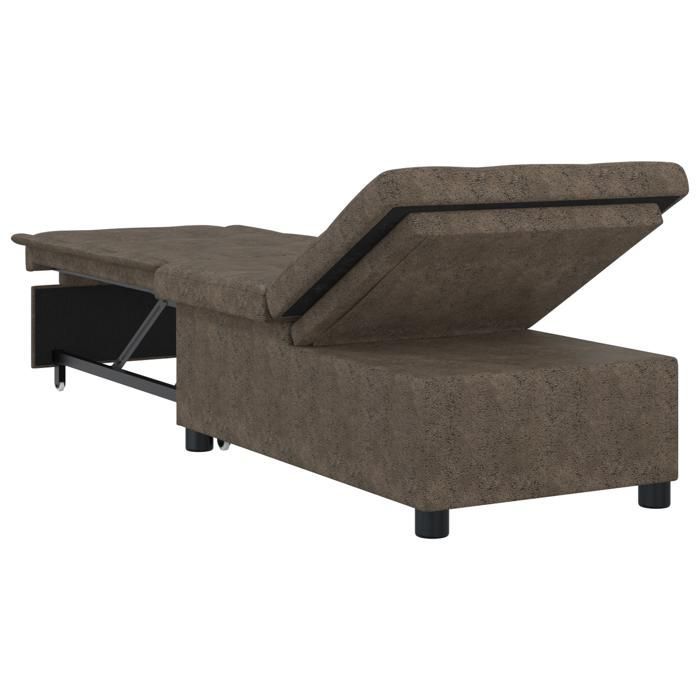 576901 & Sofá cama 3 en 1, diván, convertible, diseño retráctil, piel sintética verde militar